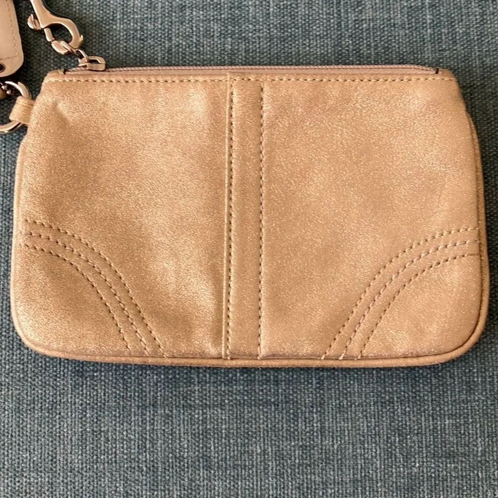 Metallic Coach Wristlet Clutch Purse